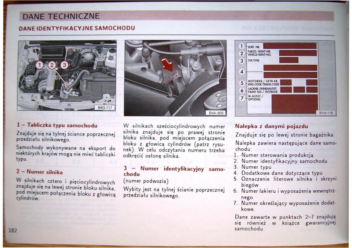 Audi 80 B4 instrukcja obslugi / page 184