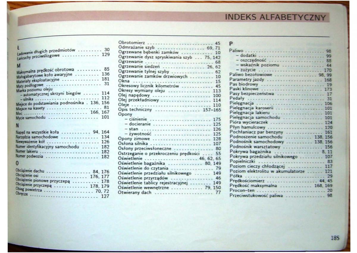 Audi 80 B4 instrukcja obslugi / page 187