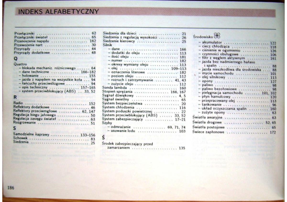 Audi 80 B4 instrukcja obslugi / page 188