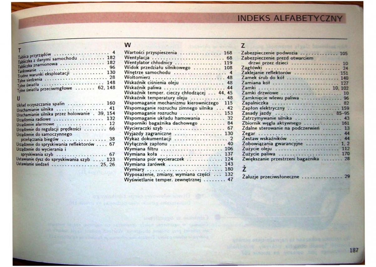 Audi 80 B4 instrukcja obslugi / page 189