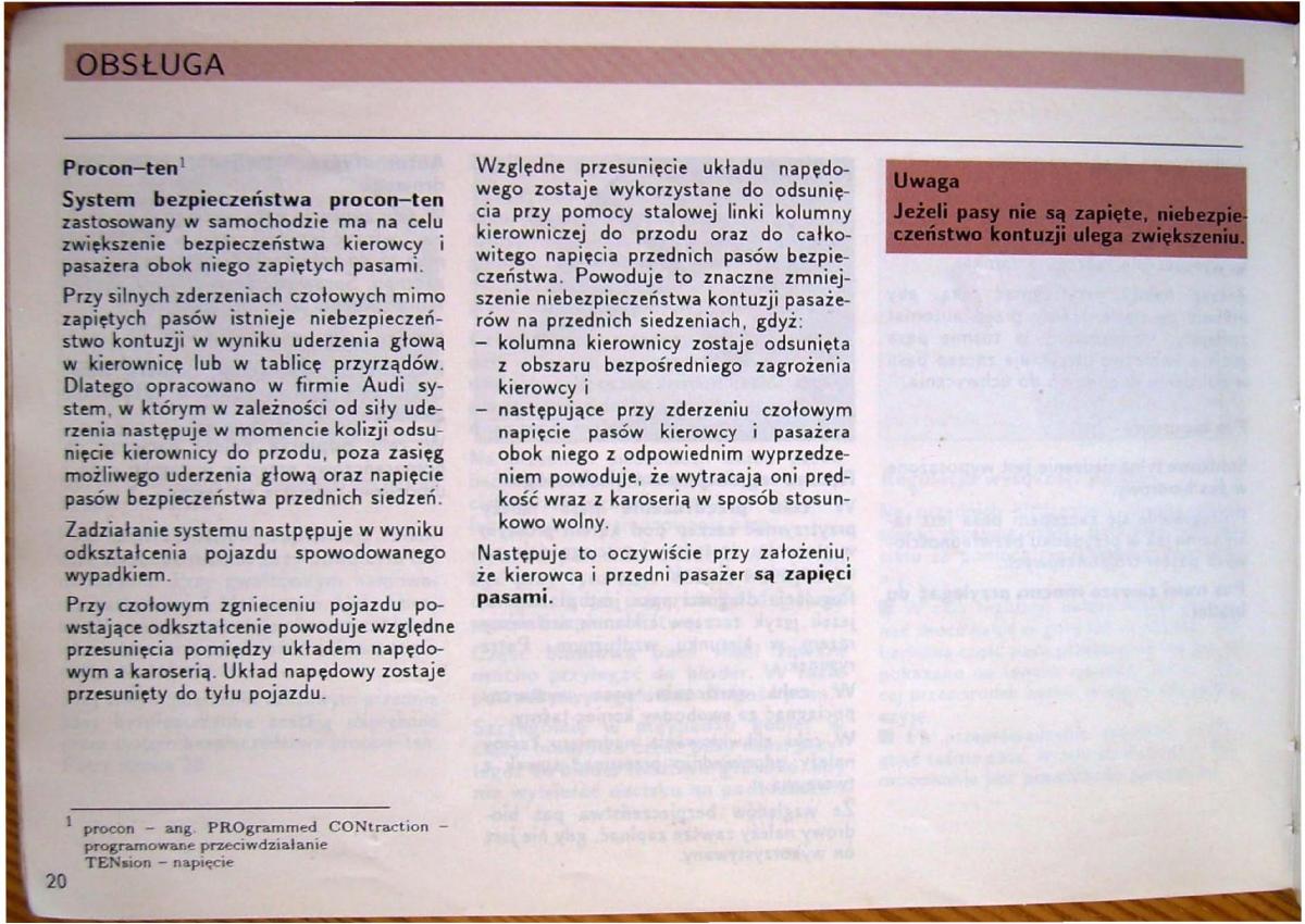 Audi 80 B4 instrukcja obslugi / page 22