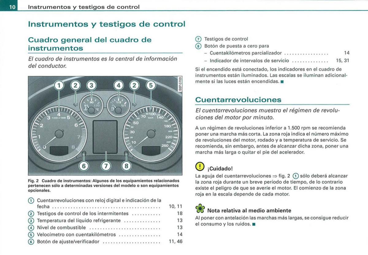 manual Audi A3 Audi A3 II 2 8P owners manual manual del propietario / page 12