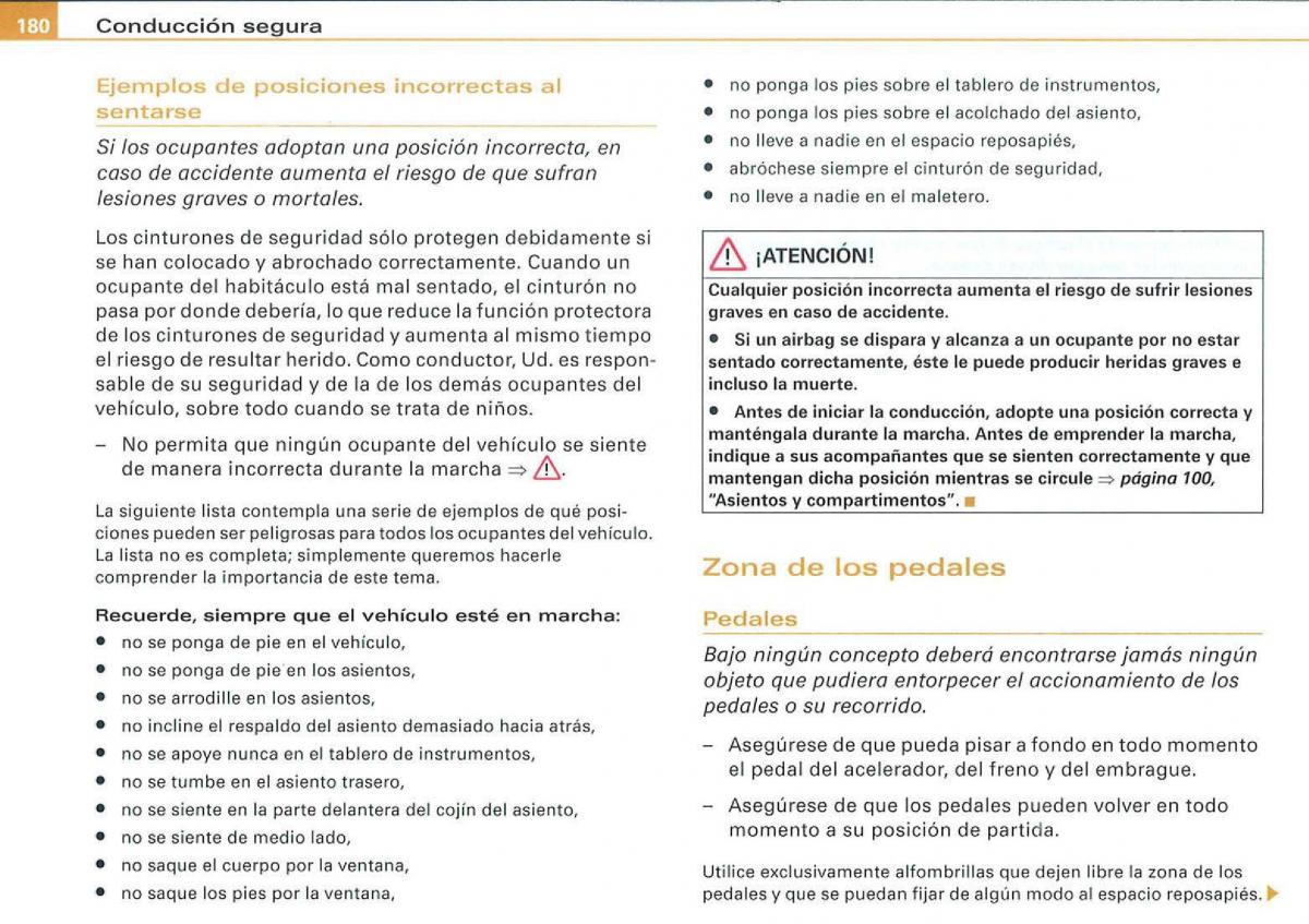 Audi A3 II 2 8P owners manual manual del propietario / page 182
