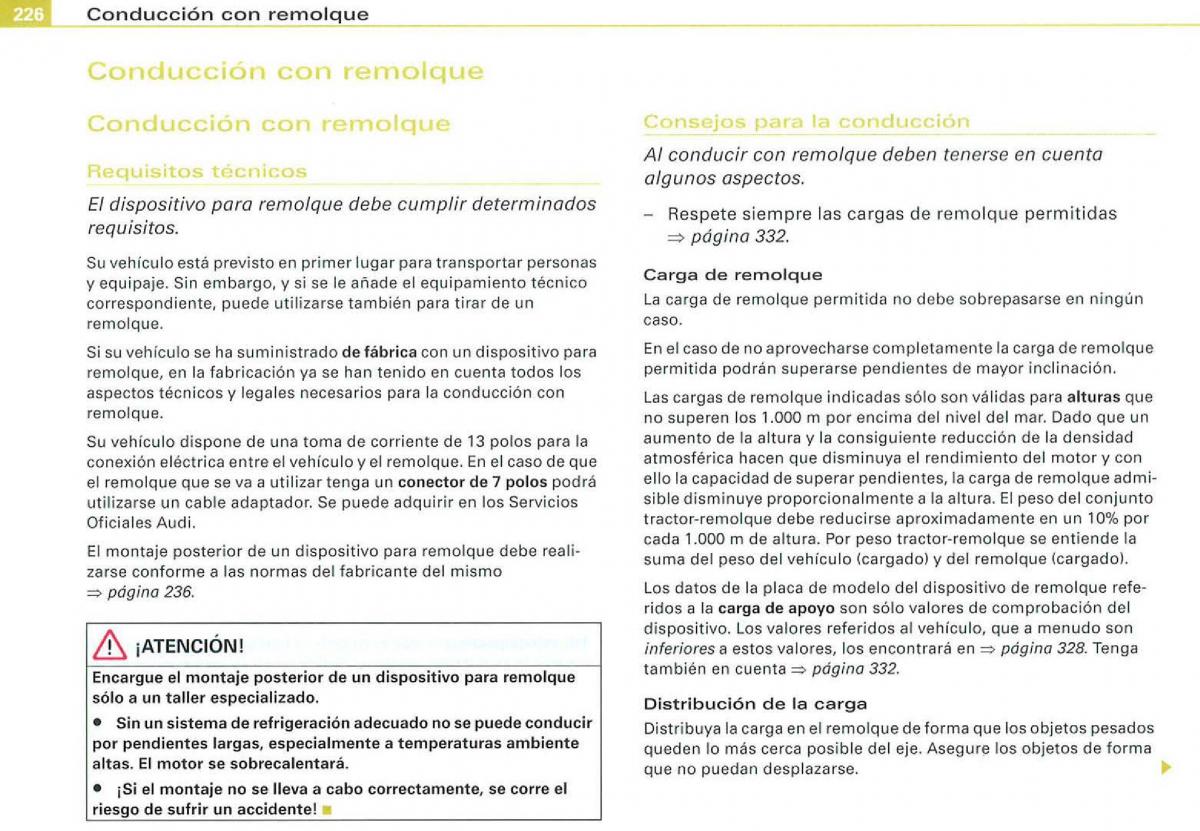 manual Audi A3 Audi A3 II 2 8P owners manual manual del propietario / page 228