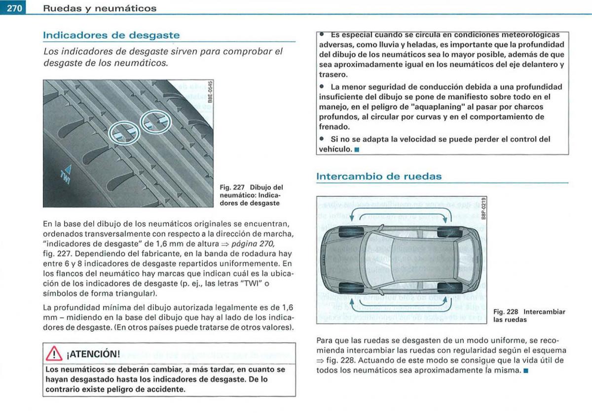 manual Audi A3 Audi A3 II 2 8P owners manual manual del propietario / page 272