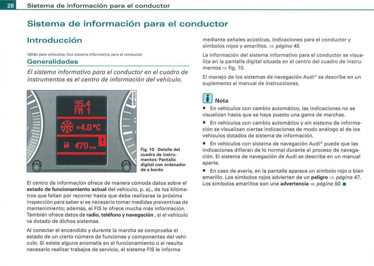 Audi A3 II 2 8P owners manual manual del propietario / page 30