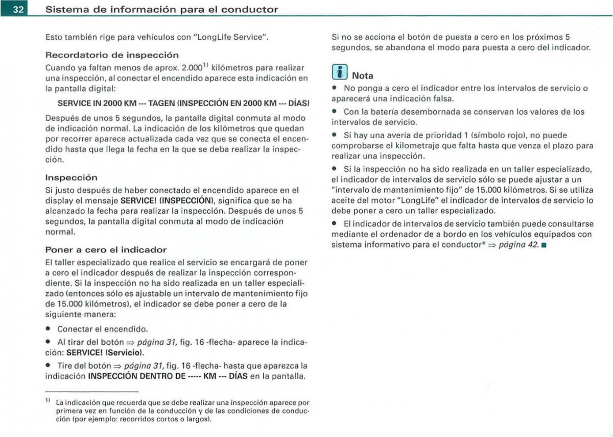 Audi A3 II 2 8P owners manual manual del propietario / page 34