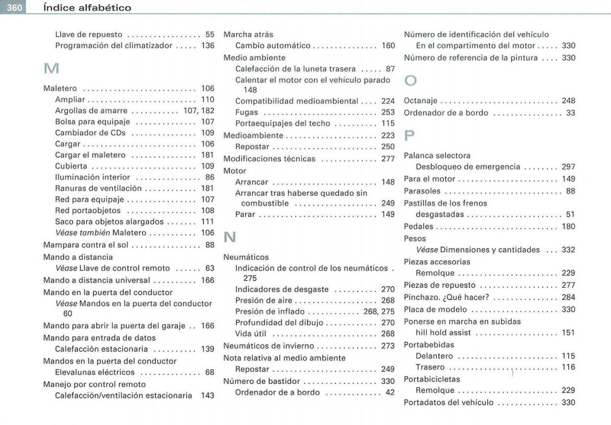 Audi A3 II 2 8P owners manual manual del propietario / page 362