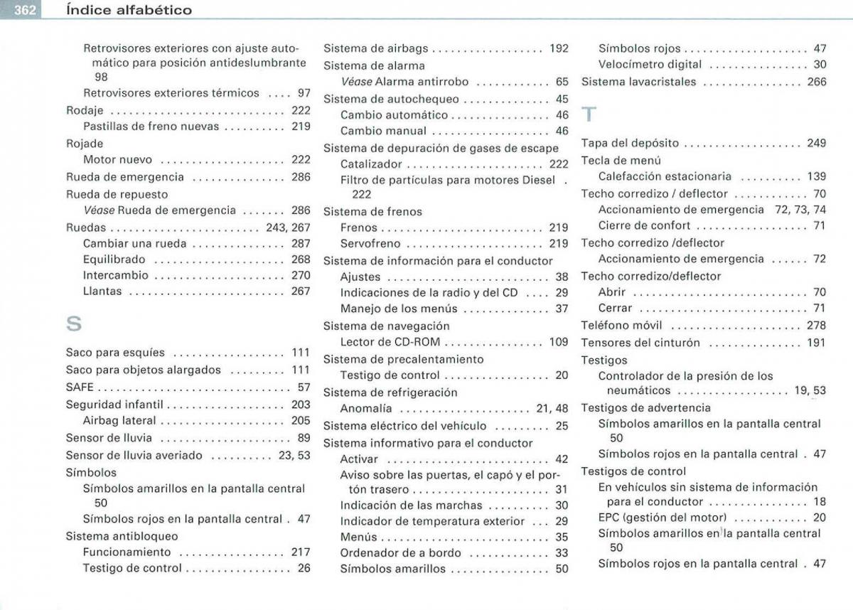 Audi A3 II 2 8P owners manual manual del propietario / page 364