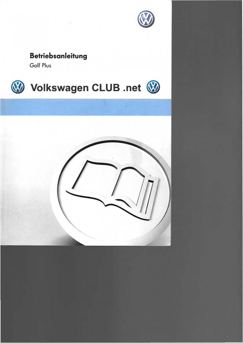 VW Golf Plus owners manual Handbuch / page 1
