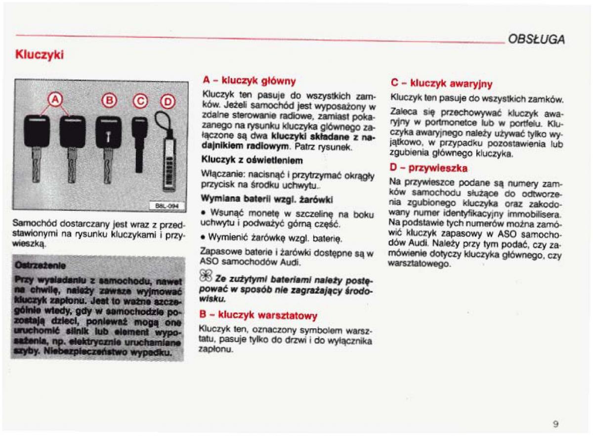 manual  Audi A4 B5 8D instrukcja / page 10