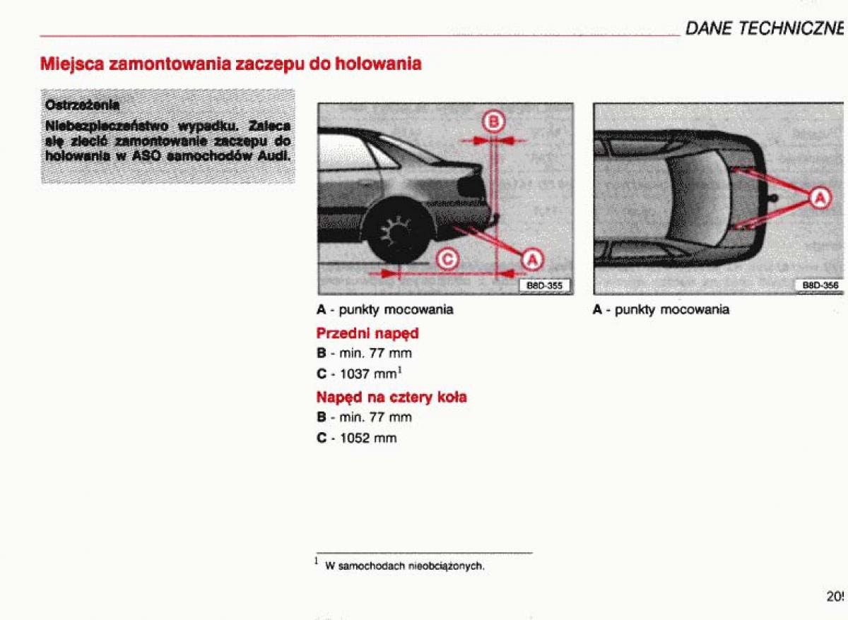 manual  Audi A4 B5 8D instrukcja / page 206