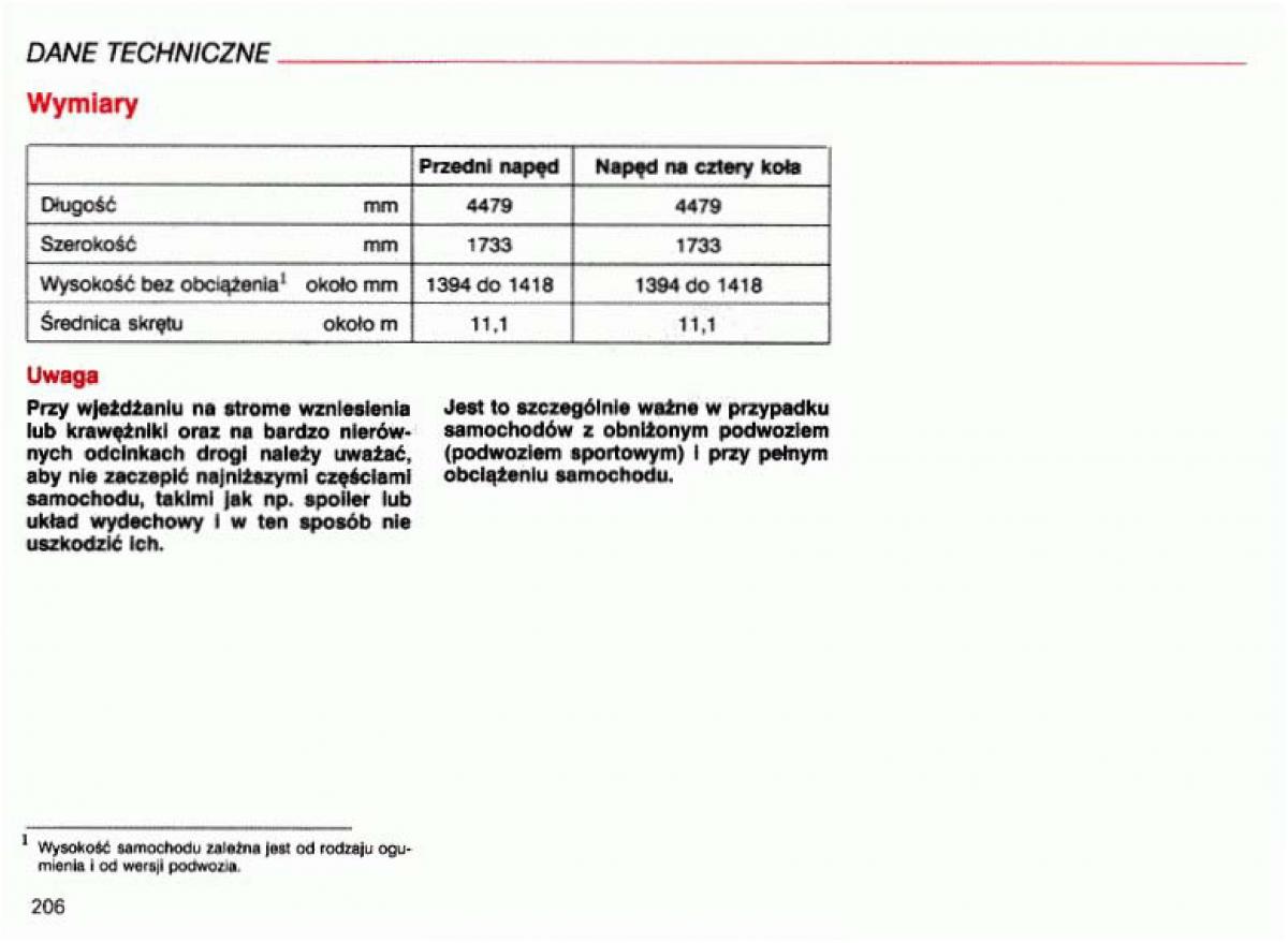 Audi A4 B5 8D instrukcja obslugi / page 207