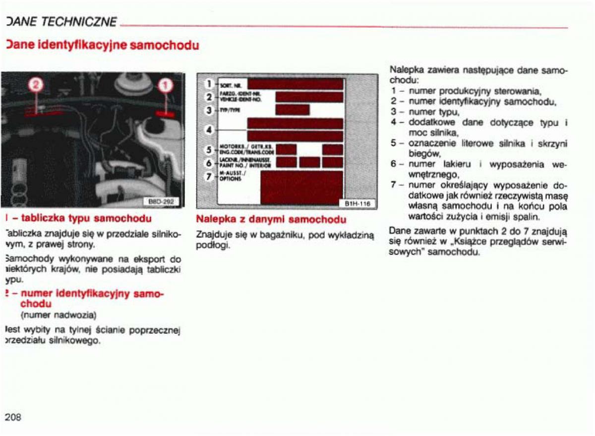 Audi A4 B5 8D instrukcja obslugi / page 209