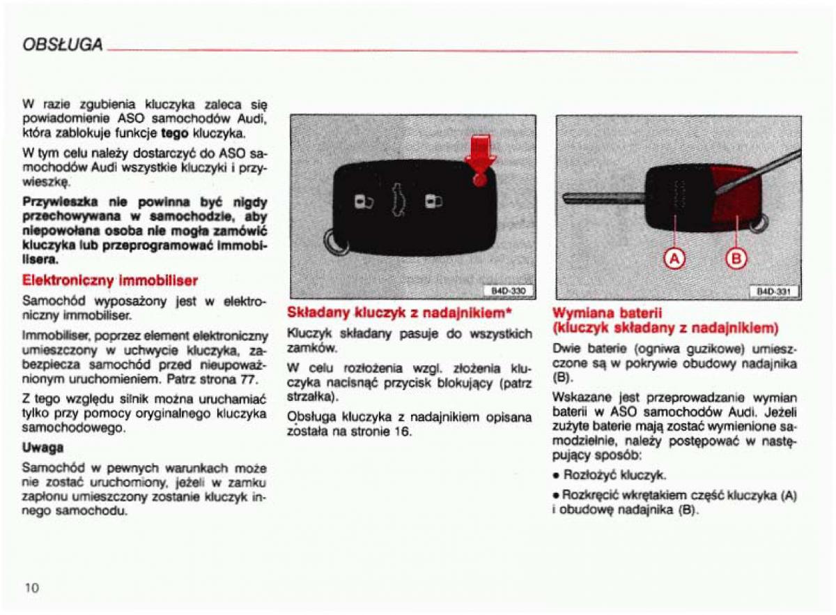 manual  Audi A4 B5 8D instrukcja / page 11