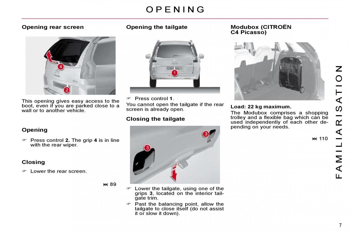 Citroen C4 Picasso I 1 owners manual / page 4