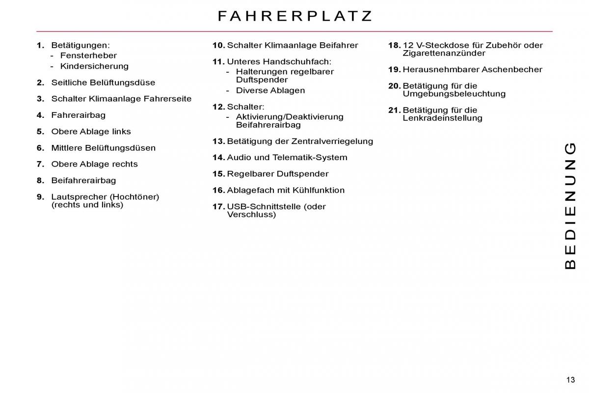 Citroen C4 Picasso I 1 owners manual Handbuch / page 10