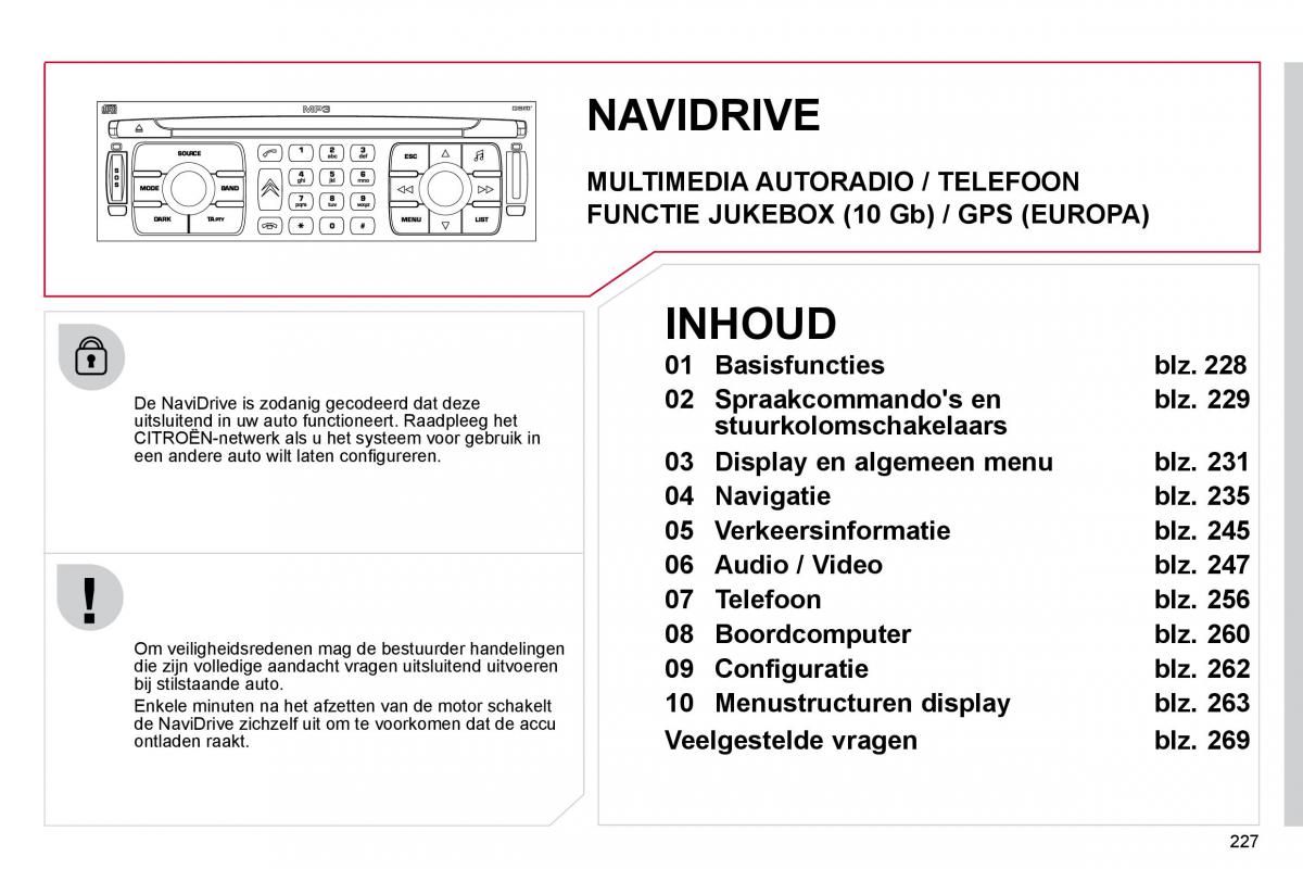 Citroen C4 Picasso I 1 owners manual handleiding / page 253
