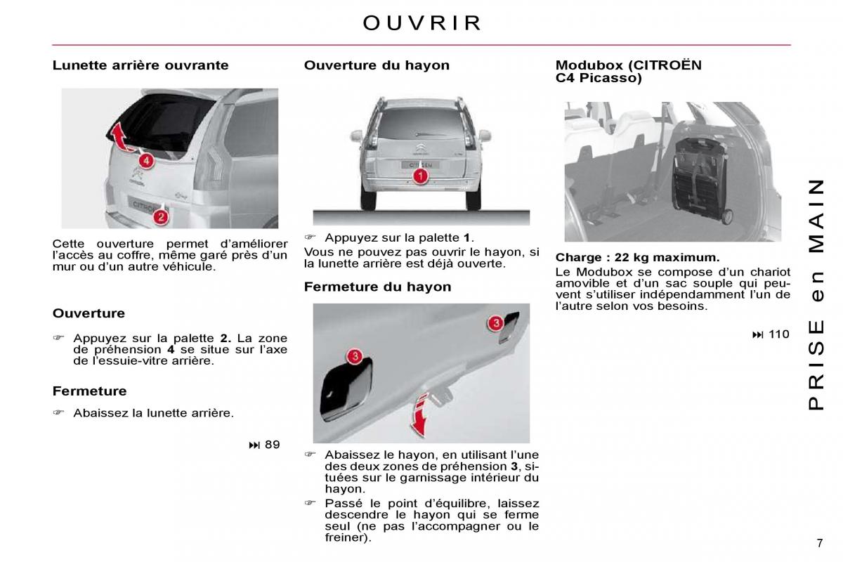 Citroen C4 Picasso I 1 owners manual manuel du proprietaire / page 4