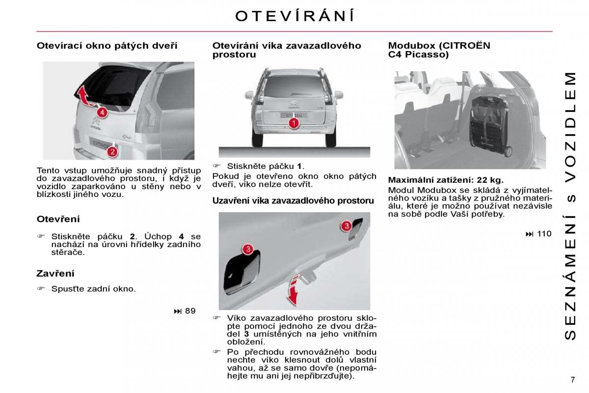 Citroen C4 Picasso I 1 owners manual navod k obsludze / page 4