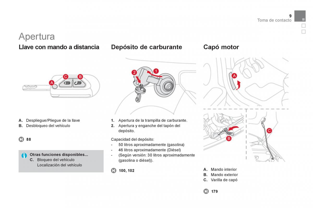 Citroen DS3 owners manual manual del propietario / page 11