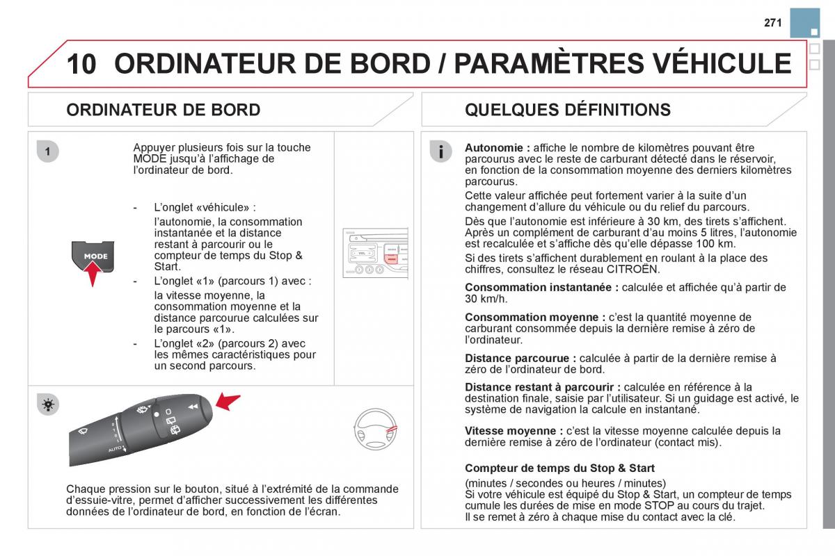 Citroen DS3 owners manual manuel du proprietaire / page 273