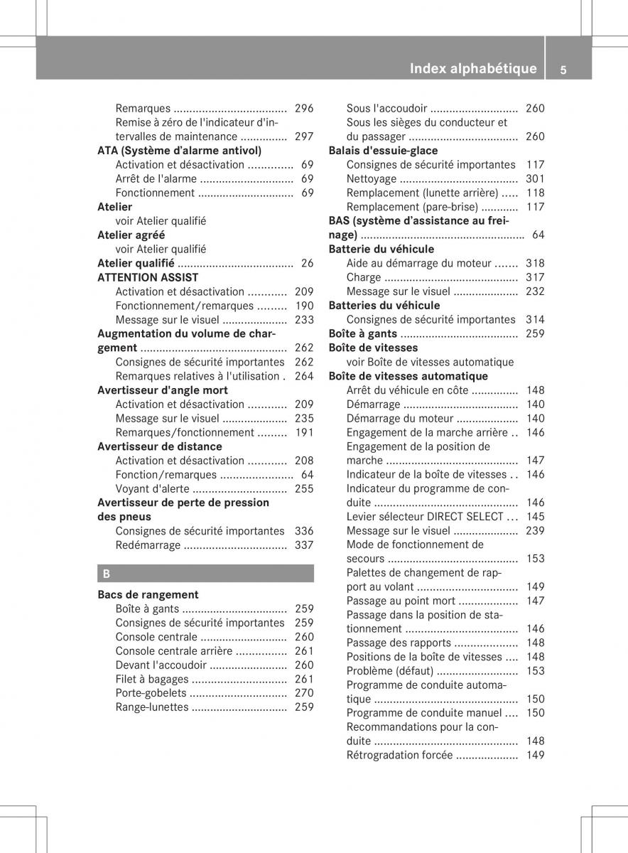 manual  Mercedes Benz B Class W246 owners manual manuel du proprietaire / page 8