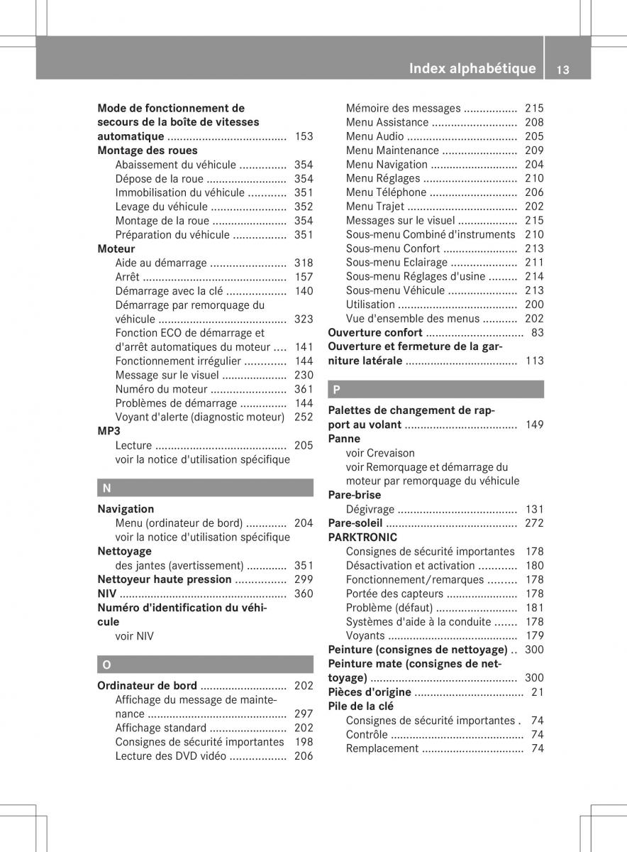 Mercedes Benz B Class W246 owners manual manuel du proprietaire / page 16