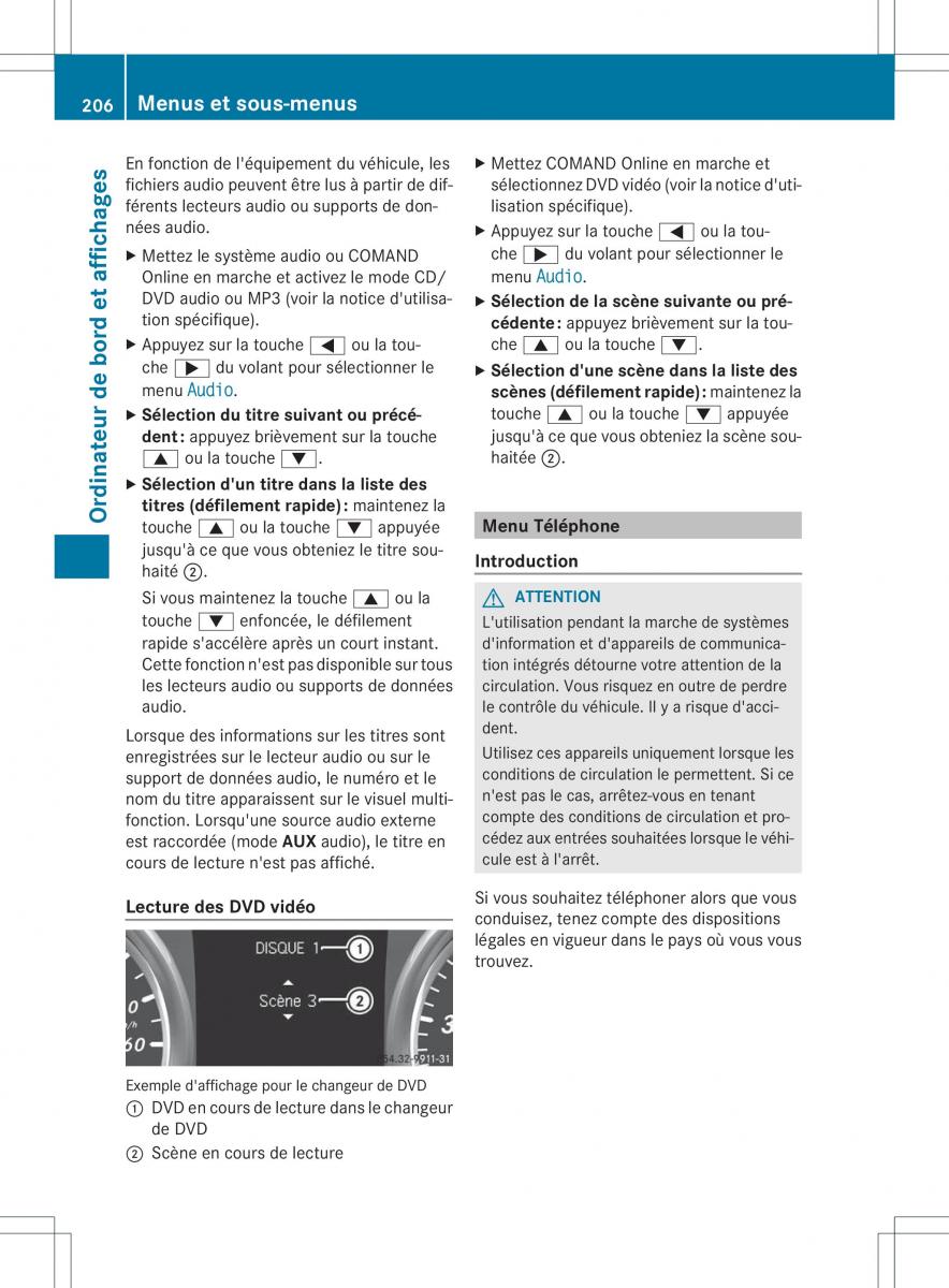 Mercedes Benz B Class W246 owners manual manuel du proprietaire / page 209