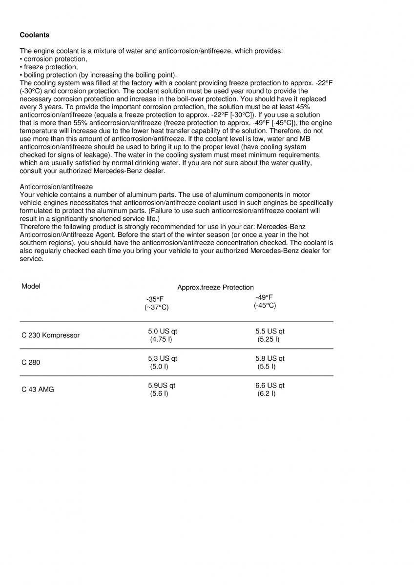 Mercedes Benz C Class W202 owners manual / page 125