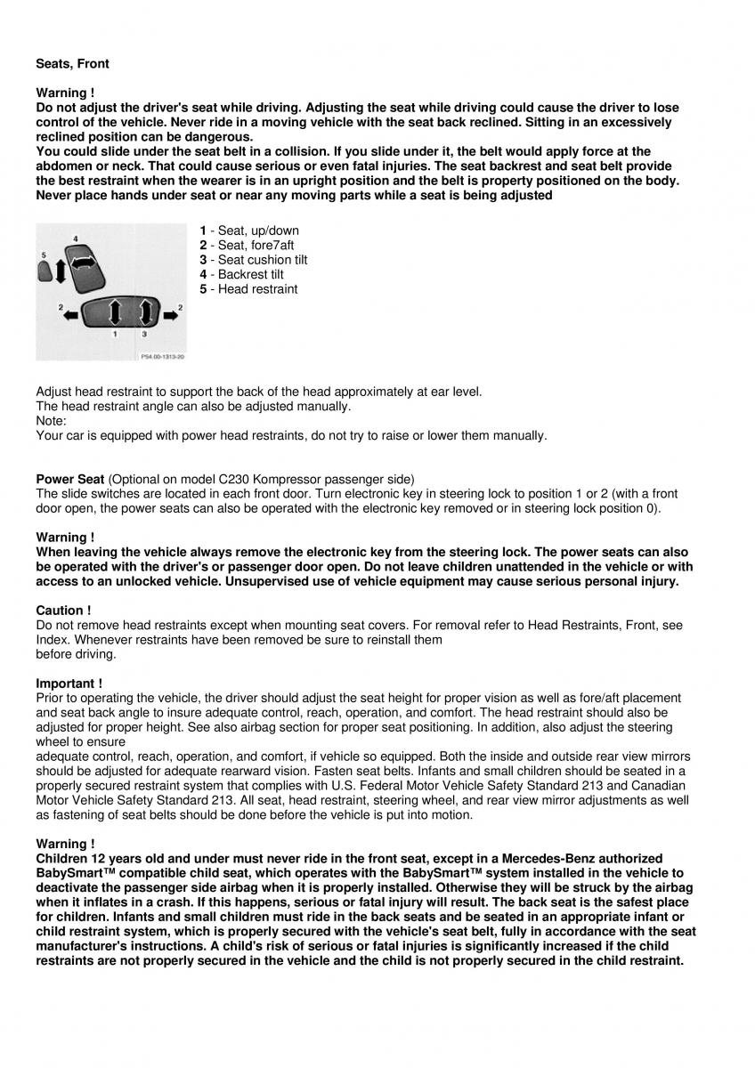 Mercedes Benz C Class W202 owners manual / page 31