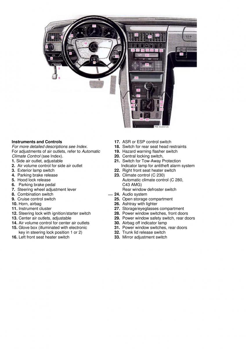 manual  Mercedes Benz C Class W202 owners manual / page 3