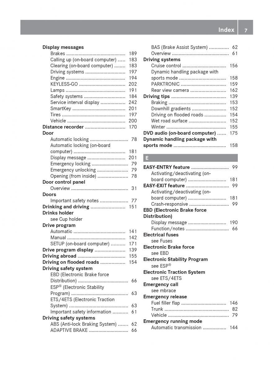 manual  Mercedes Benz C Class W204 owners manual / page 9