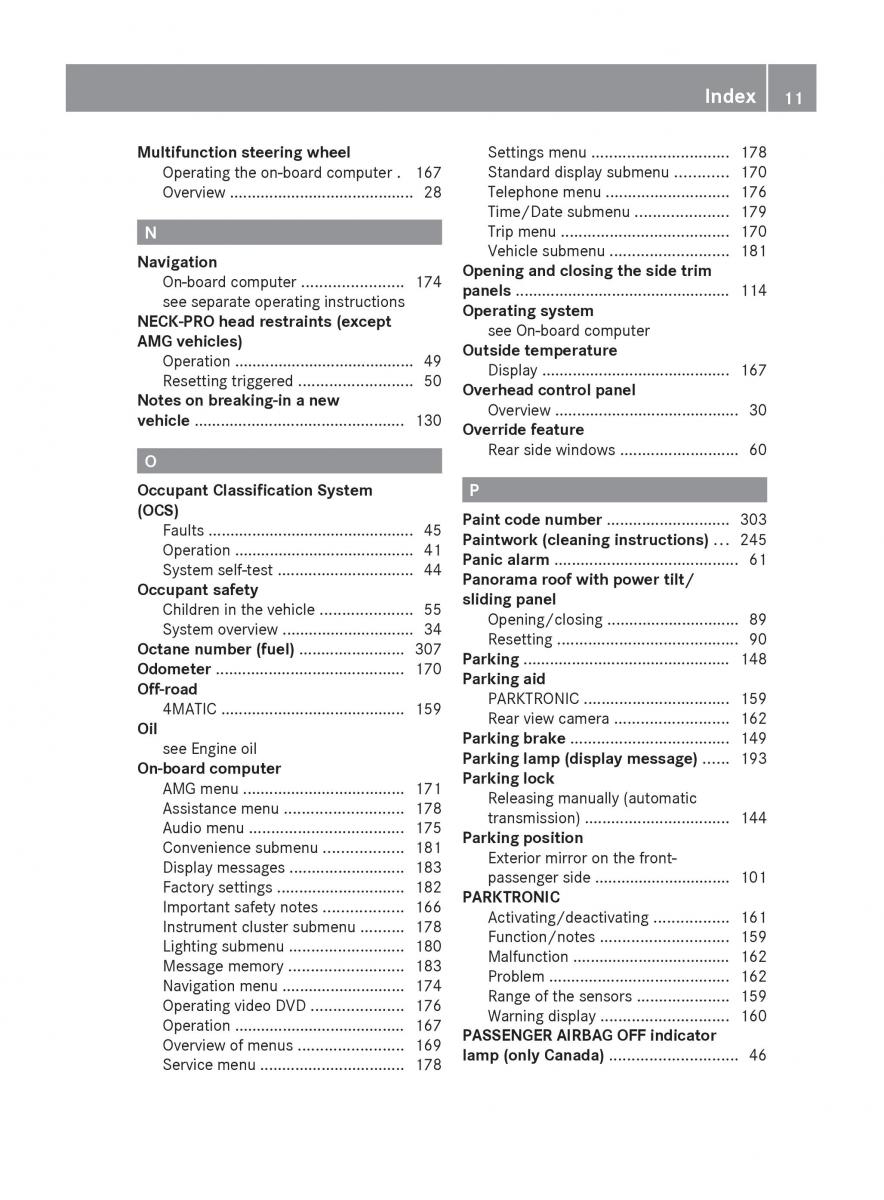 manual  Mercedes Benz C Class W204 owners manual / page 13