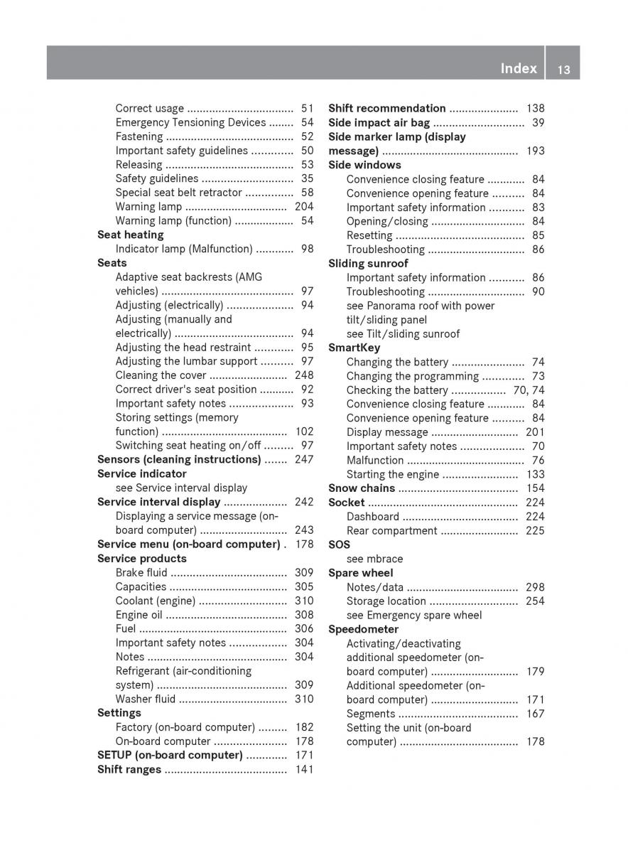 manual  Mercedes Benz C Class W204 owners manual / page 15