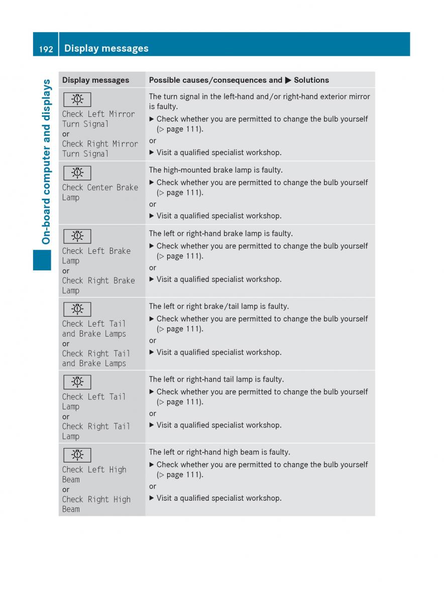 Mercedes Benz C Class W204 owners manual / page 194