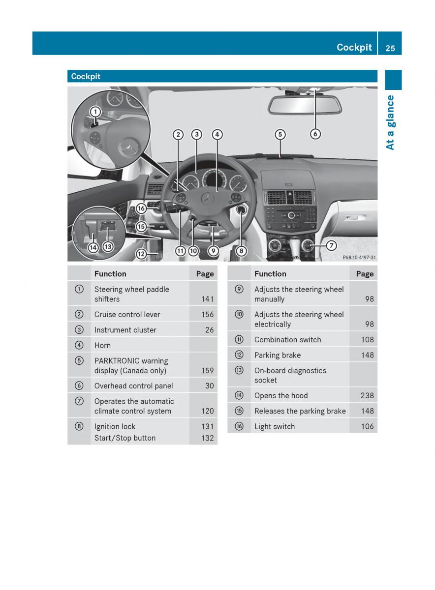 Mercedes Benz C Class W204 owners manual / page 27