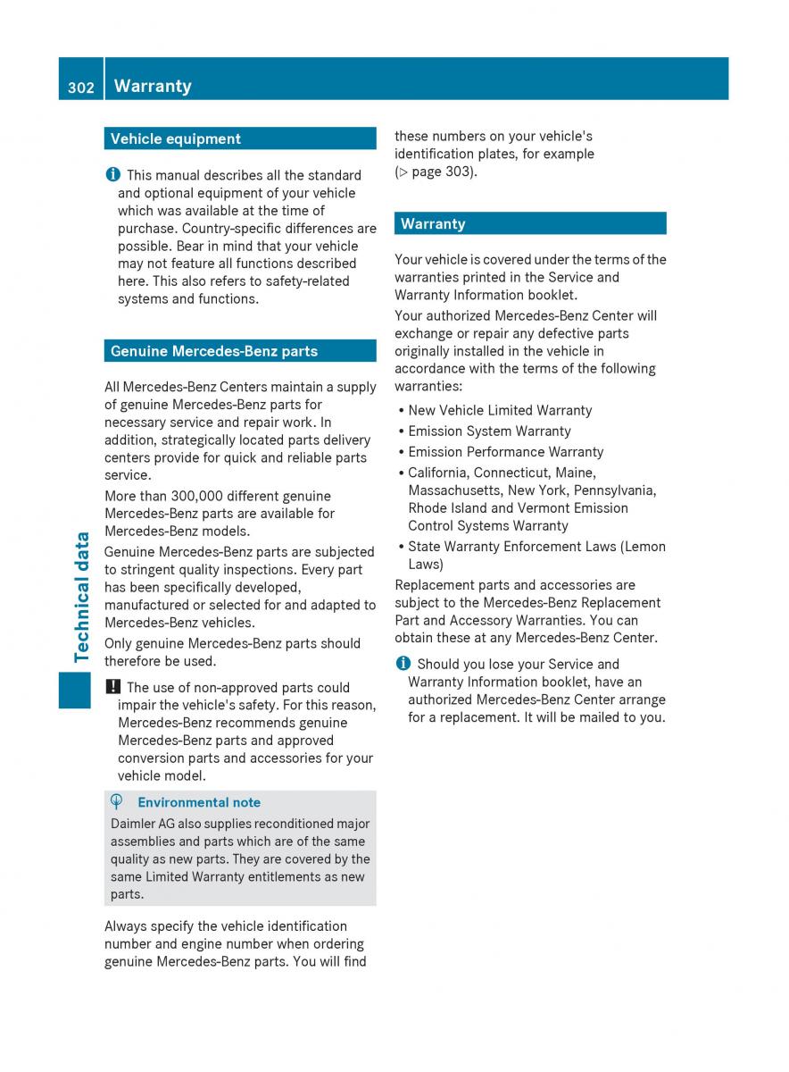 Mercedes Benz C Class W204 owners manual / page 304