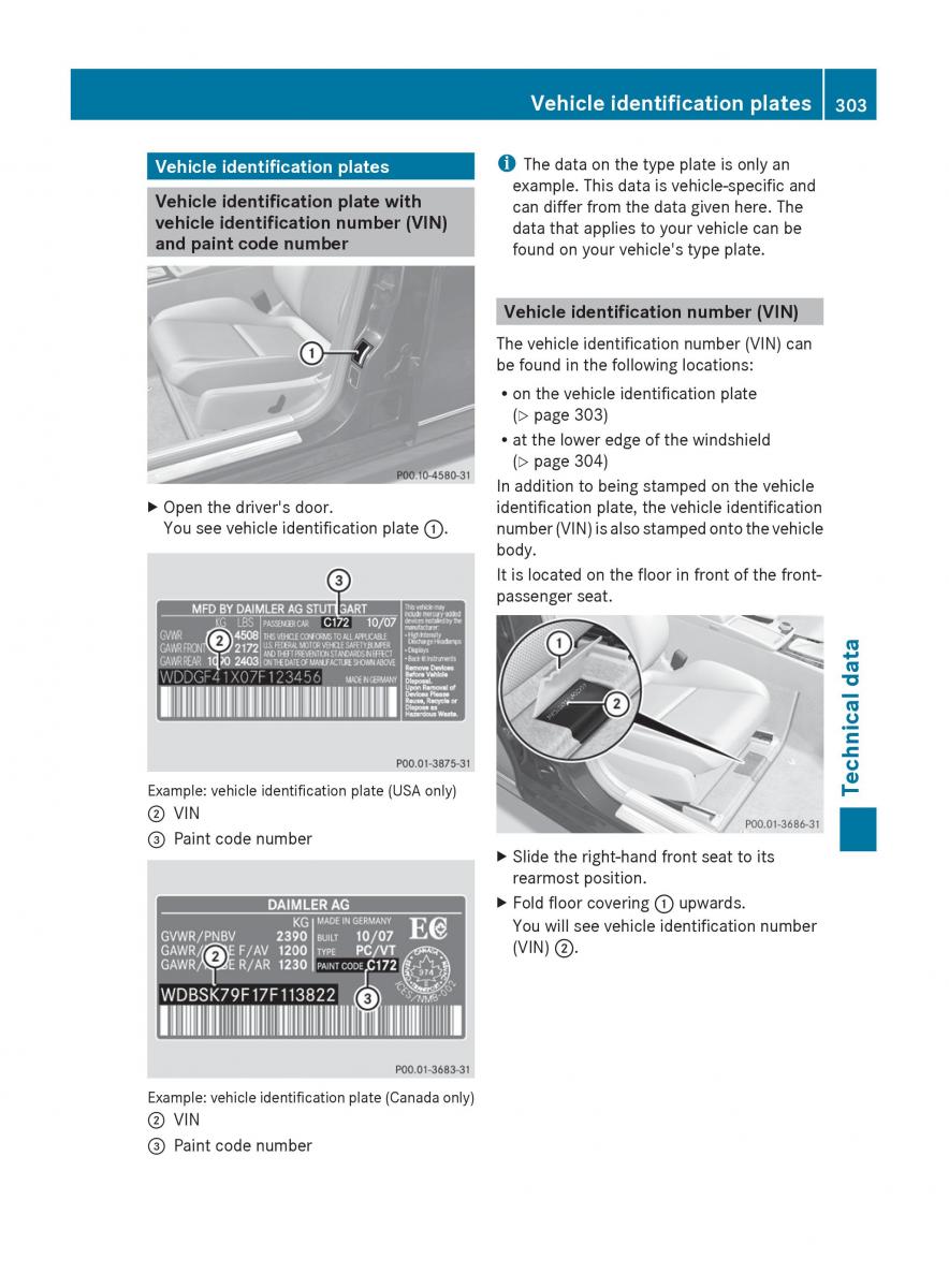 Mercedes Benz C Class W204 owners manual / page 305