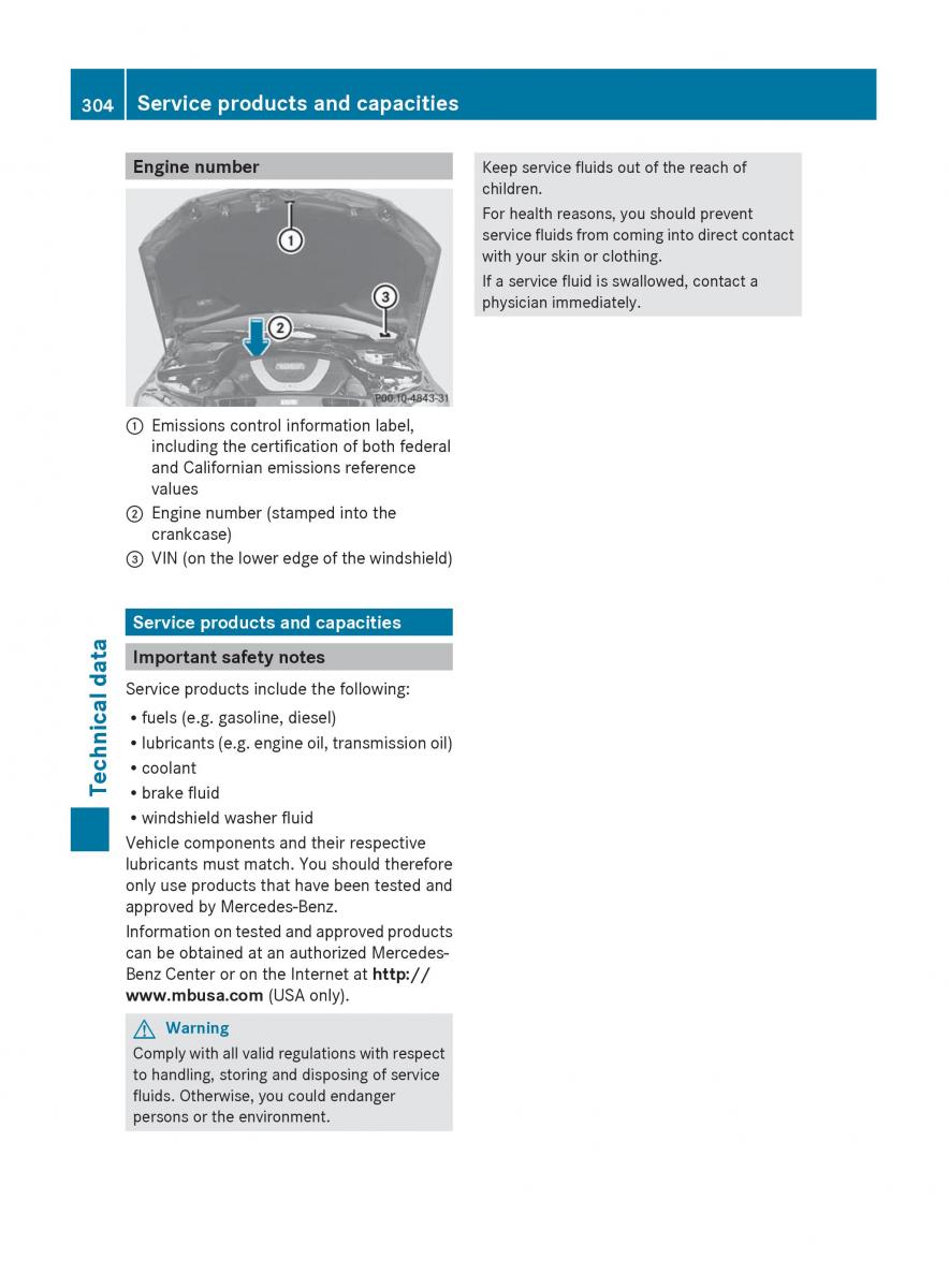 Mercedes Benz C Class W204 owners manual / page 306