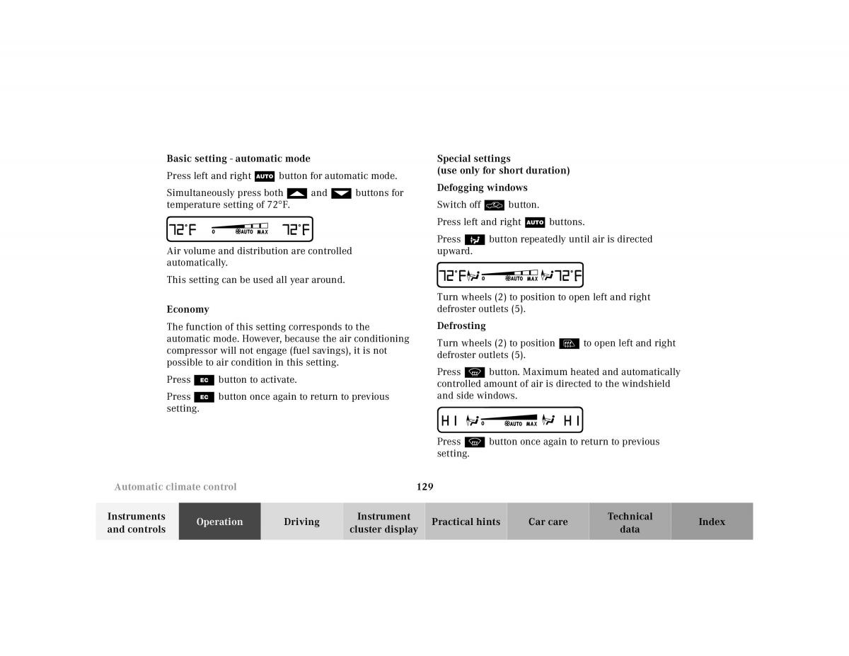 Mercedes Benz E Class W210 owners manual / page 132