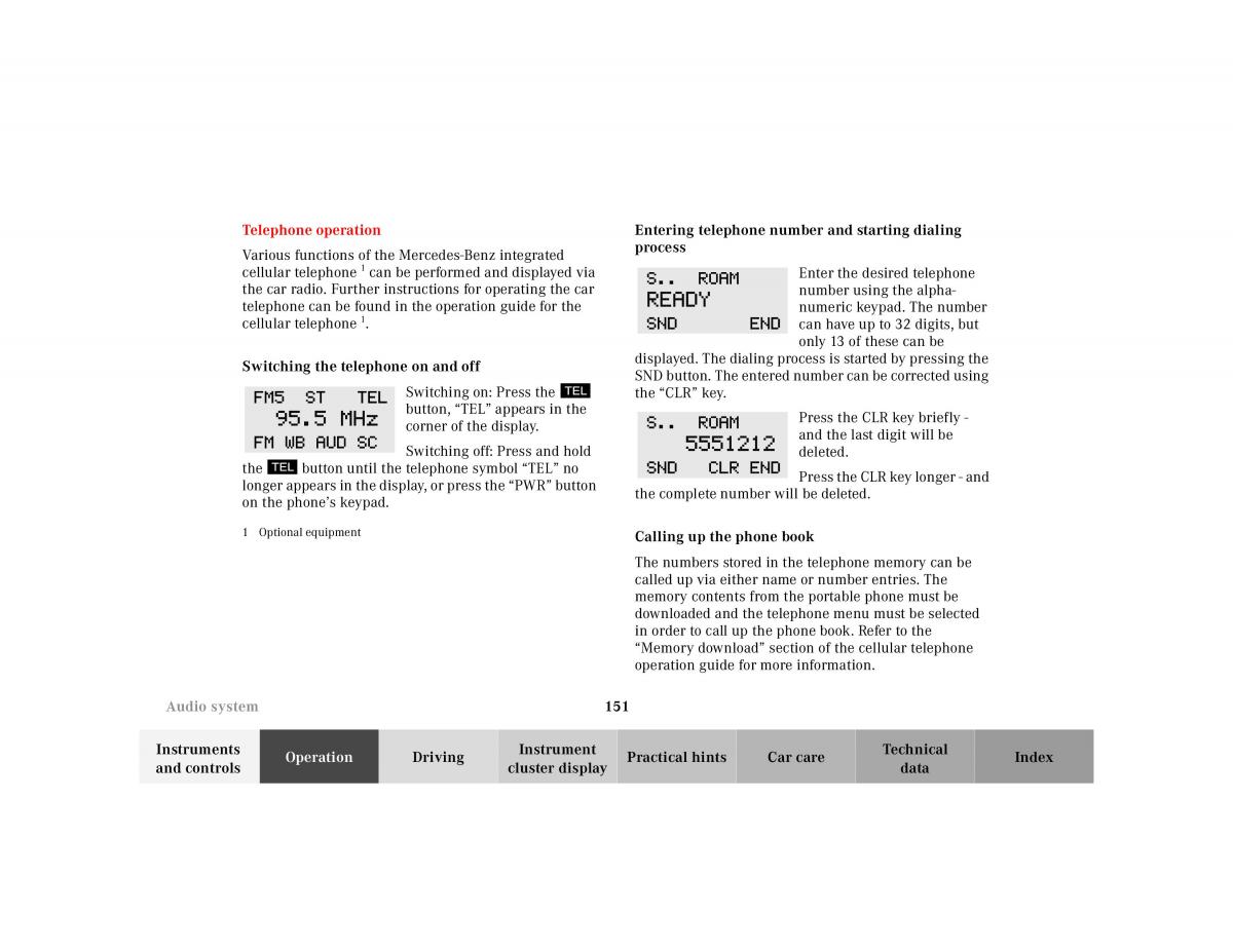 Mercedes Benz E Class W210 owners manual / page 154
