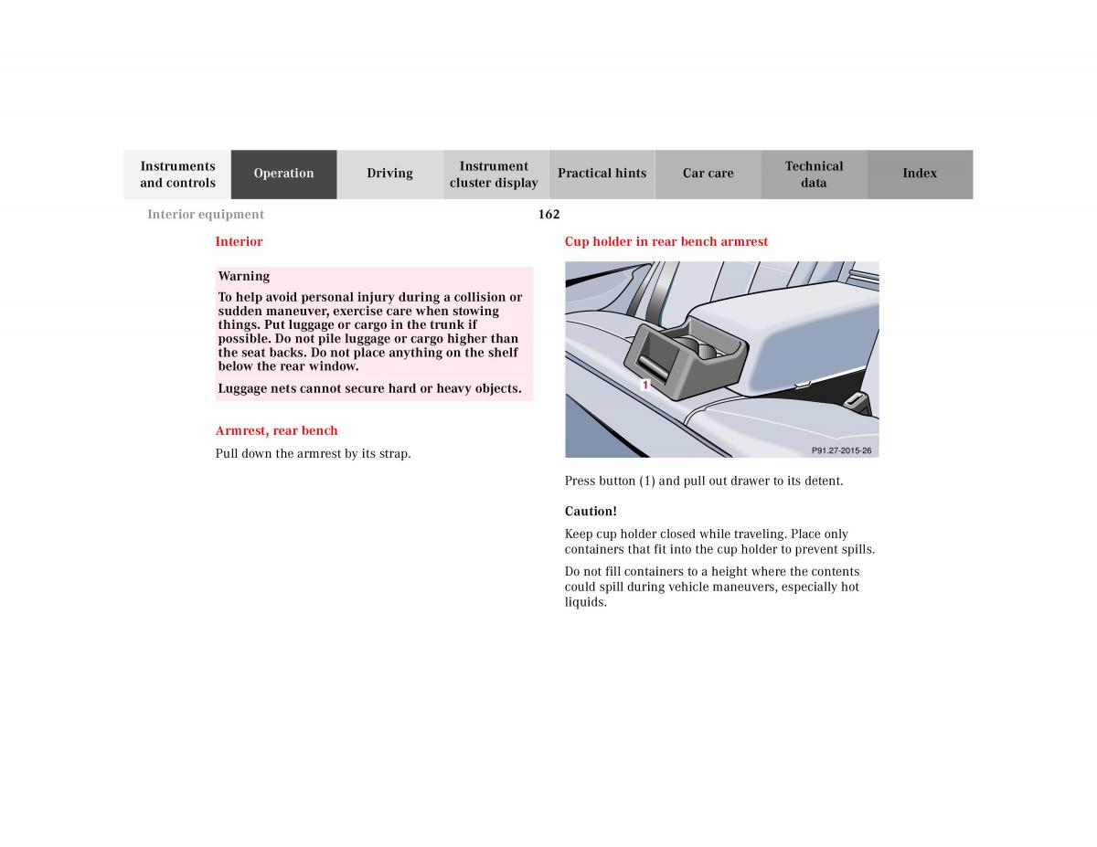 Mercedes Benz E Class W210 owners manual / page 165