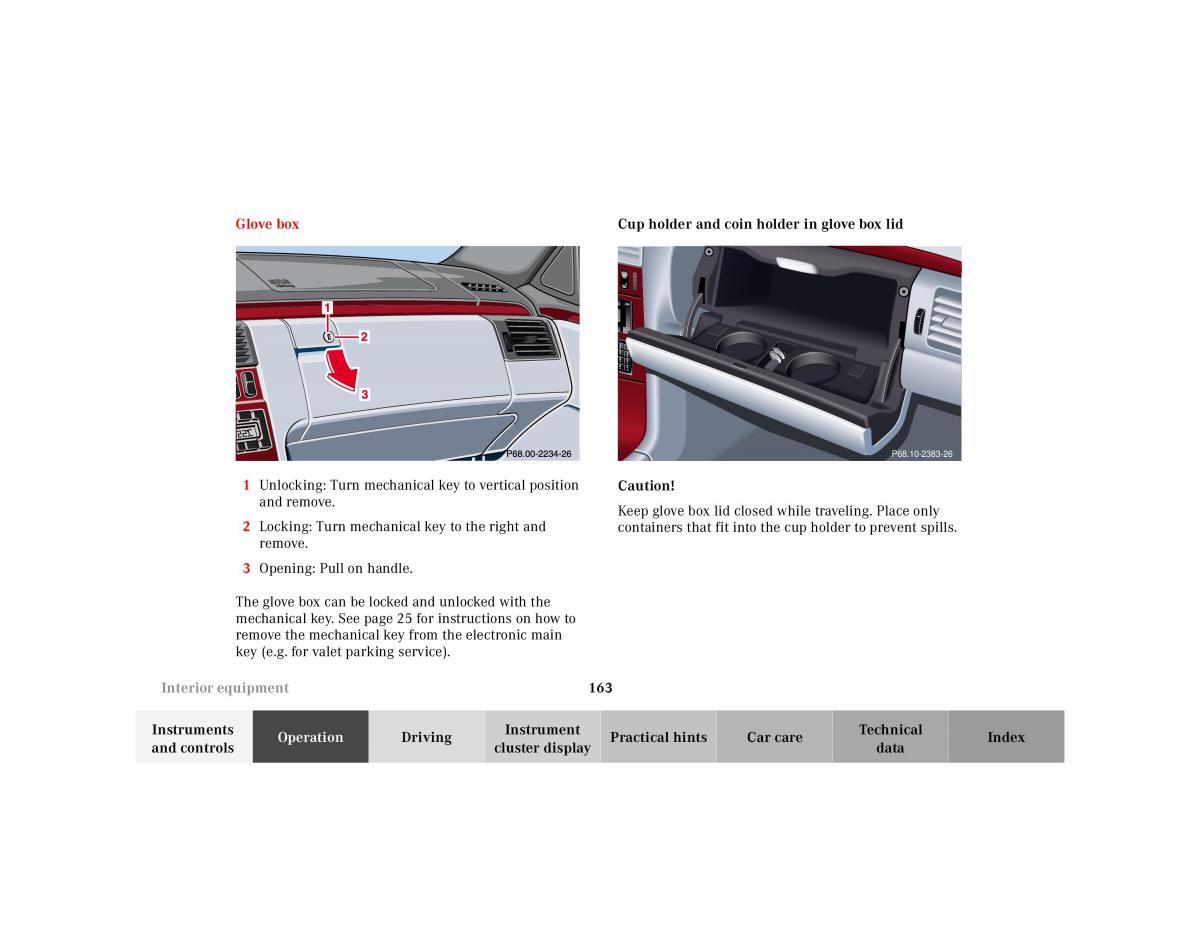 Mercedes Benz E Class W210 owners manual / page 166