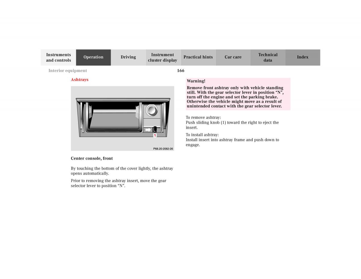 Mercedes Benz E Class W210 owners manual / page 169