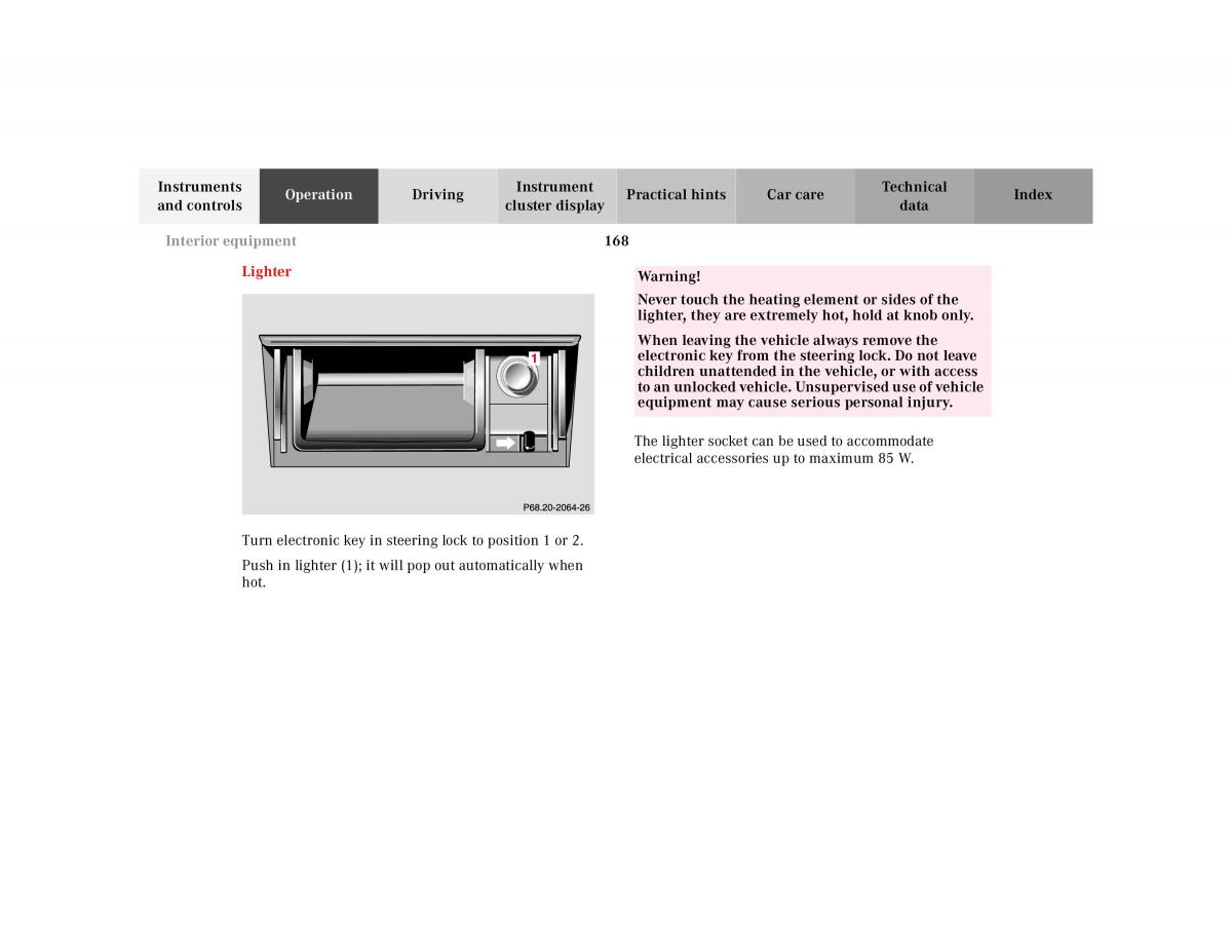 Mercedes Benz E Class W210 owners manual / page 171