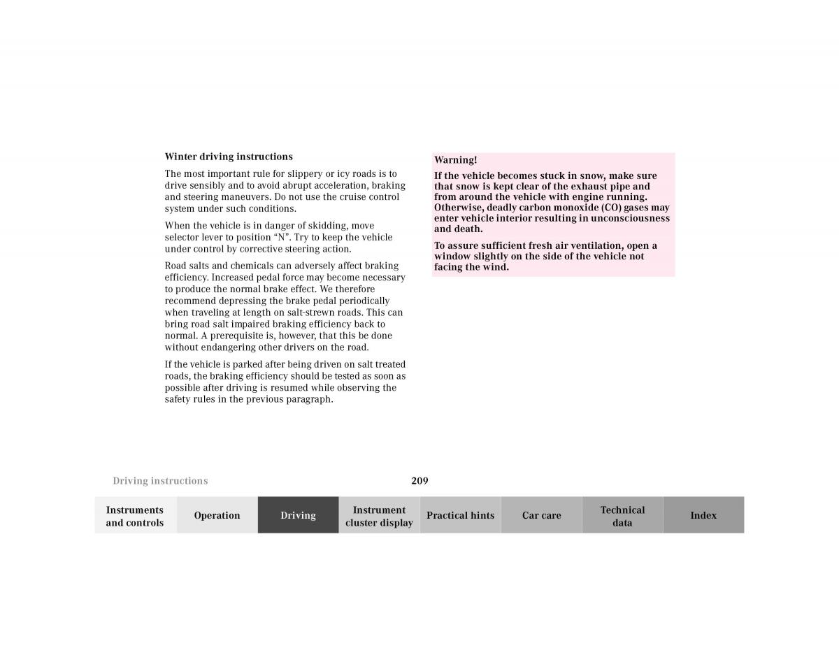 Mercedes Benz E Class W210 owners manual / page 212