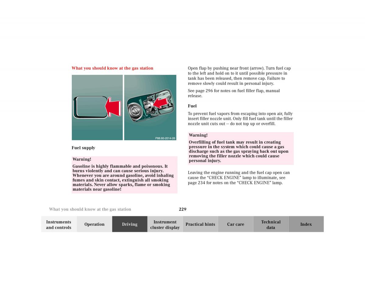 Mercedes Benz E Class W210 owners manual / page 232