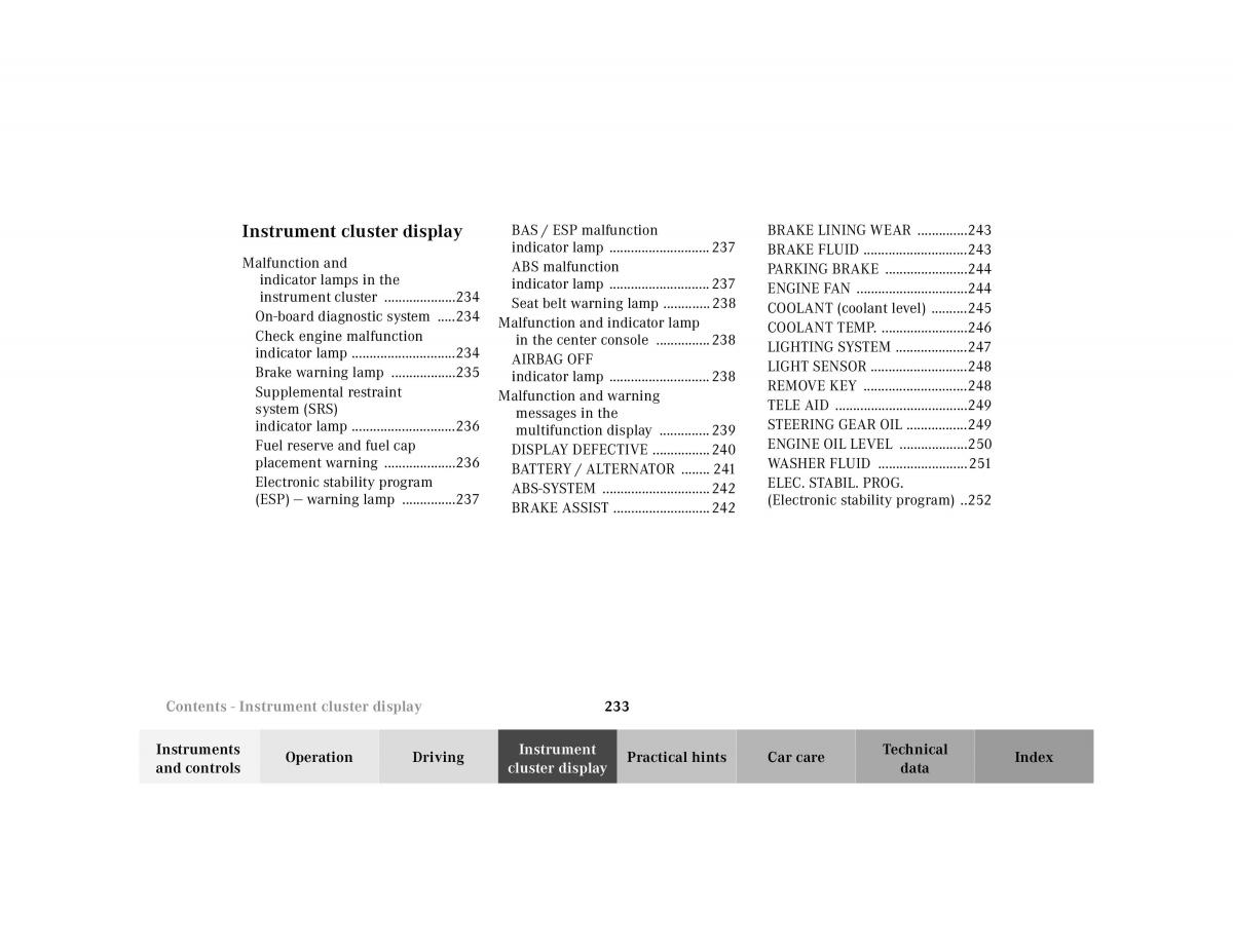 Mercedes Benz E Class W210 owners manual / page 236