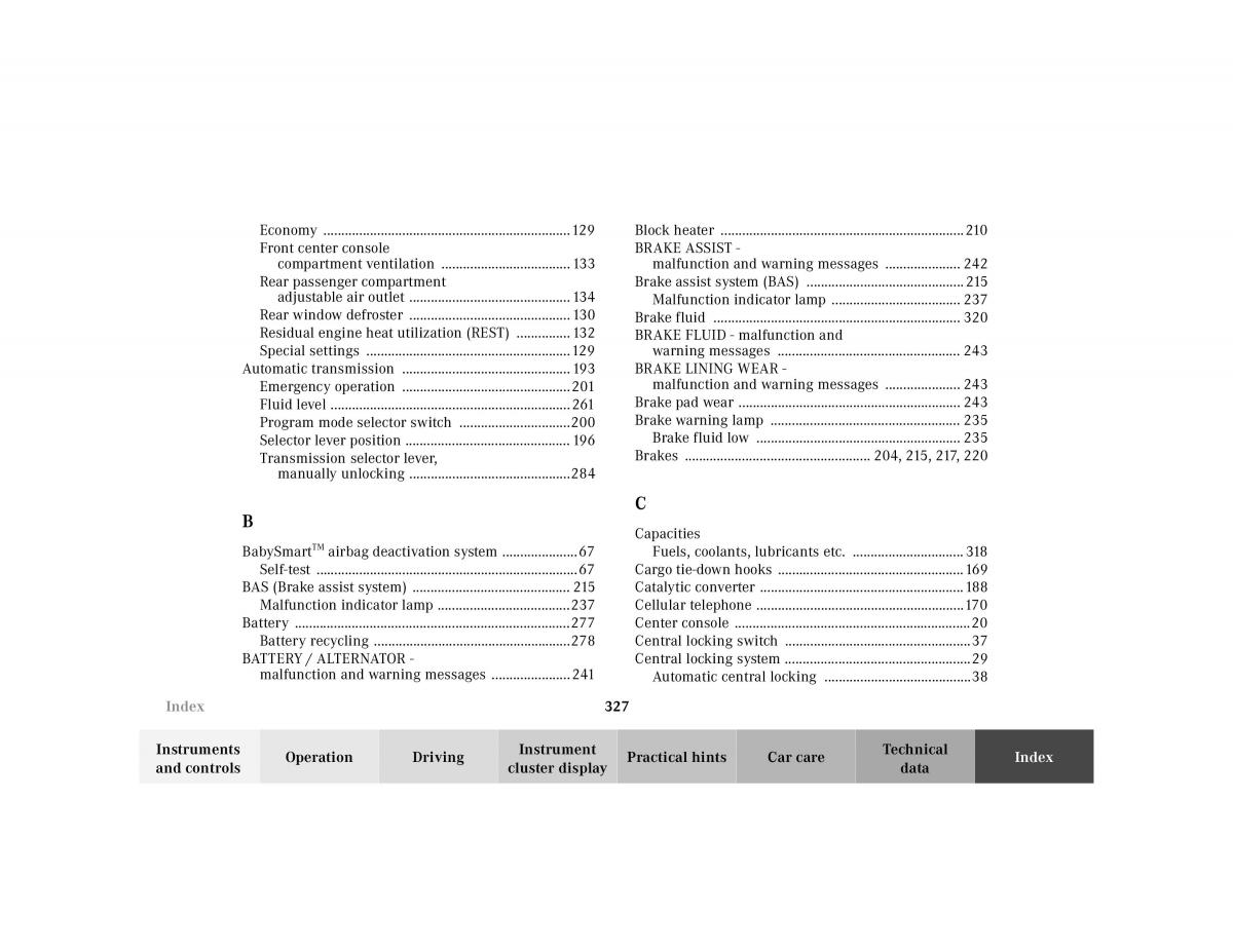 Mercedes Benz E Class W210 owners manual / page 330